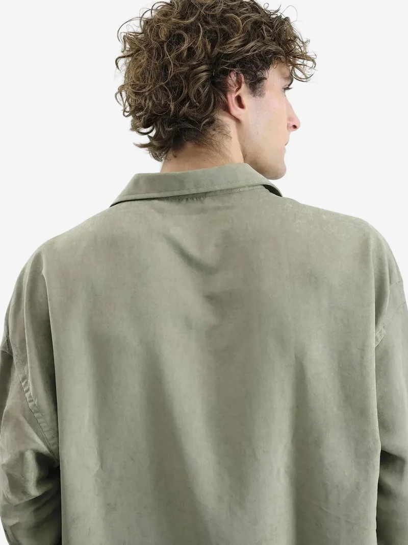 Giesto Khaki Green GIESTO Comfort Fit Button-Up Shirt for Men | Best Price UAE